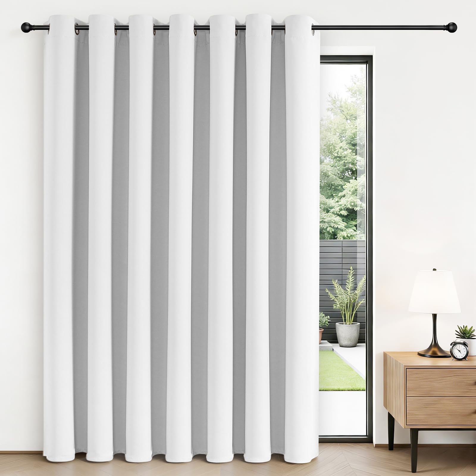 Joydeco Blackout Patio Sliding Door Curtains, Privacy Room Divider Curtains