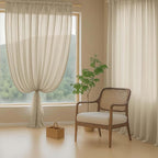 Taupe Sheer Curtains 90 Inches Long 2 Panels, Light Filtering Solid Sheer Curtains for Bedroom Living Room, Lightweight Soft Airy Window Voile Sheer Drapes, Dual Rod Pocket, 2x42Wx90L Inches