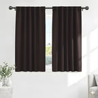 PONY DANCE Bedroom Window Drapes - Blackout Curtains Energy Efficient Thermal Insulated Back Tab/Rod Pocket Curtain Panels/Window Treatments, 42 W x 54 L, Brown, Double Pieces