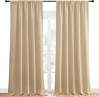NICETOWN Room Darkening Curtains for Bedroom - Home Decoration Privacy Protection Thermal Insulated Solid Drapes/Draperies for Sliding Glass Door (Biscotti Beige, Set of 2, 52 x 95 inches)
