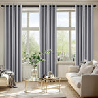 MIULEE Light Grey Blackout Curtains for Bedroom Living Room 72 Inches Long 2 Panels, Thermal Insulated Room Darkening Drapes Solid Grommet Noise Reduction Light Blocking Window Treatments 40x72 Inch