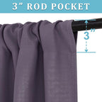 RYB HOME Blackout Curtains for Bedroom - Thermal Insulating Privacy Window Curtains for Kids Nursey Dining Bathroom Home Office Decor, Width 42 x Length 45 inches, Greyish Purple, 2 Panels