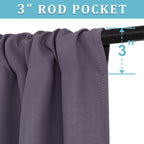 RYB HOME 54 inch Blackout Curtains for Living Room Bedroom, Rod Pocket