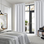 DWCN White Curtains for Living Room Thermal Insulated, Energy Saving & Noise Reducing Bedroom Curtains, White, W 70x L 84 Inch, Set of 2 Rod Pocket Curtain Panels