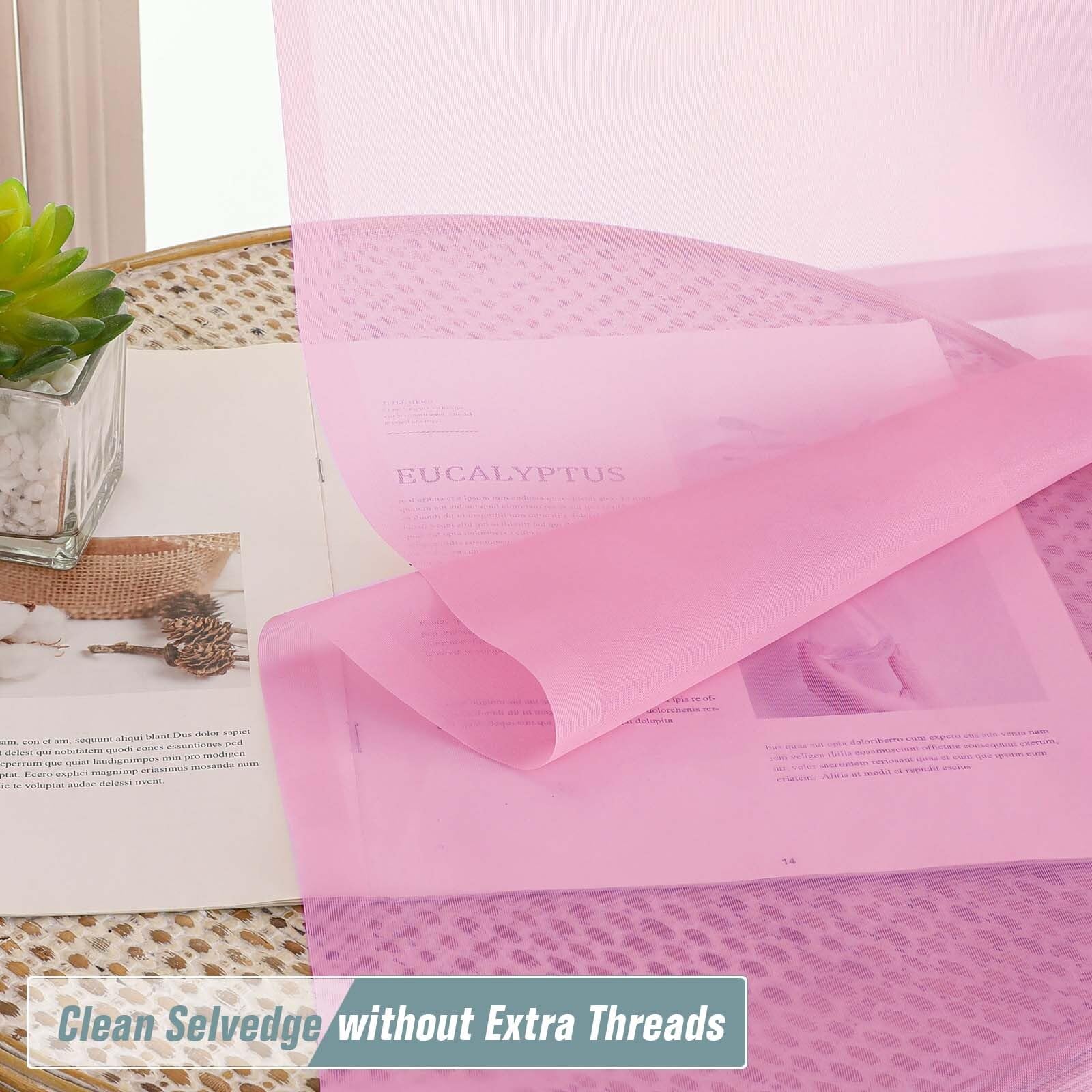 Ebesto Light Pink Window Sheer Curtains 54 inch Length, Soft Airy Light Filtering Sheer Curtain 2 Panels Set, Dual Rod Pocket Gauze Drapes for Living Room Bedroom, 2x42Wx54L Inches