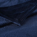 TASTHROW Large Flannel Fleece Throw Blanket, 50×70 Inch - Cozy Lightweight Thick Blanket - All Seasons Suitable for Women, Men and Kids (Two Pack, Navy)