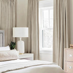 MIULEE 100% Blackout Linen Curtains for Bedroom 52x108 Inches Stone