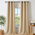 NICETOWN 80 inch Curtains Privacy for Doorway - Thermal Insulated Grommet Window Treatments Room Darkening Sound Reducing for Bedroom/Home Office, Biscotti Beige, Set of 2, W40 x L80