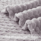 Exclusivo Mezcla Fleece King Blanket for Bed, Extra Large Fuzzy Light Grey Bed Blankets, Soft Cozy Plush Sofa Throws for All Seasons, 90x104 Inches