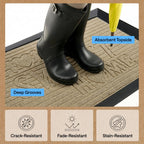 GORILLA GRIP 100% Waterproof All-Season WeatherMAX Doormat, US Designed Natural Rubber, Stain and Fade Resistant, Low Profile Indoor Outdoor Door Mats, Easy Clean Patio Mat, 29x17, Home Sweet Home
