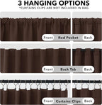 Deconovo Blackout Curtains, Thermal Insulated, W52 x L84 2 Panels, Back Tab, Machine Washable, Room-Darkening Drapes for Bedroom/Living Room Chocolate