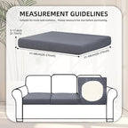 8Pcs Stretch Patio Cushion Covers,Outdoor Couch Covers Replacement,Outdoor Couch & Sofa Slipcovers,for Patio Furniture Cushion Covers,Washable Reusable Furniture Protector (Grey,Cover Only)