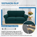 XINEAGE 2026 New 4 Pieces Couch Covers for 3 Cushion Couch Super Stretch Thick Soft Sofa Cover Anti Slip Sofa Slipcover Dogs Cats Furniture Protector (Blackish Green, 71"-91")