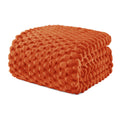 Exclusivo Mezcla 3D Fleece King Size Blanket for Bed, Burnt Orange