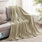 BEDELITE Fleece Blanket Twin Size Oat Linen Throw Blankets for Couch & Bed, Luxury Plush Cozy Fuzzy Blanket 60x80 inches, Super Soft Warm Lightweight Throw Blanket for Travel Camping