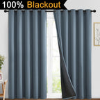 Yakamok Stone Blue 100% Blackout Curtains 84 Inches Long 70" Wide 2 Panel