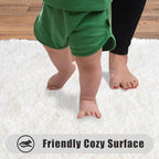 Ultra Soft Runner Rugs for Bedroom Hallways with Upgraded Non-Slip Rubber Backing & Thick Memory Sponge, 2 Packs 2x6 Feet Fluffy Shag Throw Area Rug for Bedside Dorm Cream