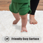 Ailyei Ultra Soft Runner Rugs for Bedroom Hallways with Upgraded Non-Slip Rubber Backing & Thick Memory Sponge, 2x4 Feet Fluffy Shag Throw Area Rug for Bedside Dorm Cream