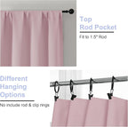 Simplebrand Ava Blush Blackout Curtains for Bedroom 96 Inches Long 2 Panels, Solid Thermal Insulated, Energy Saving Nursery Window Treatment Curtains Blackout Drapes, W40 x L96 Inch, Blush