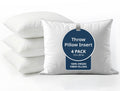 LANE LINEN 12x20 Throw Pillow Inserts Set of 4, Oblong, Fluffy - White
