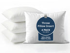 LANE LINEN 12x20 Throw Pillow Inserts Set of 4, Oblong, Fluffy - White