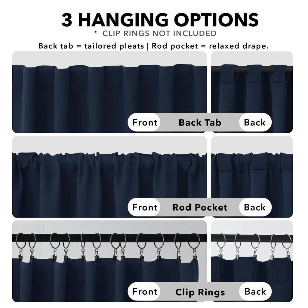 Deconovo Blackout Curtains for Bedroom, Living Room Curtains 45 Inches Long