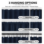 Deconovo Blackout Curtains for Bedroom, Living Room Curtains 45 Inches Long