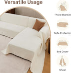 Houmiggle 2 Pieces Sectional Couch Covers L Shaped Cover XL Cream White