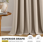 MIULEE Taupe Blackout Curtains - Bedroom Window Treatment Curtains Thermal Insulated Room Darkening Drapes for Living Room Kitchen Grommet Light Blocking Drapery, 40 x 45 Inches Long, 2 Panels