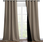 NICETOWN Full Shading Curtains 90 inches Long 2 Panels Set for Windows, Super Heavy-Duty Black Lined Blackout Curtains for Bedroom, Privacy Assured Window Treatment (Taupe, Pack of 2, 52 inches W)