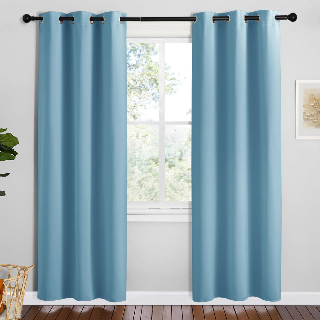NICETOWN Navy Blackout Curtains for Kid's Room 42" Wide x 78" Long 2 Panels