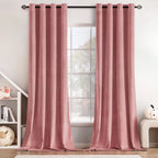MIULEE Velvet Curtains Blush Pink 52 x 96 Inch Length Set of 2