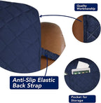 PureFit Reversible Quilted Sofa Cover, Water Resistant Slipcover Furniture Protector, Washable Couch Cover with Non Slip and Elastic Straps for Kids, Dogs, Pets (Oversized Recliner, Navy/Ivory)