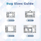 pmtsns Area Rugs 10x14 Living Room: Washable Rug Modern Abstract Neutral Soft Non-Slip Low-Pile Indoor Large Carpet for Bedroom Dining Room Playroom Home Office (Blue Grey Brown, 10'x14')