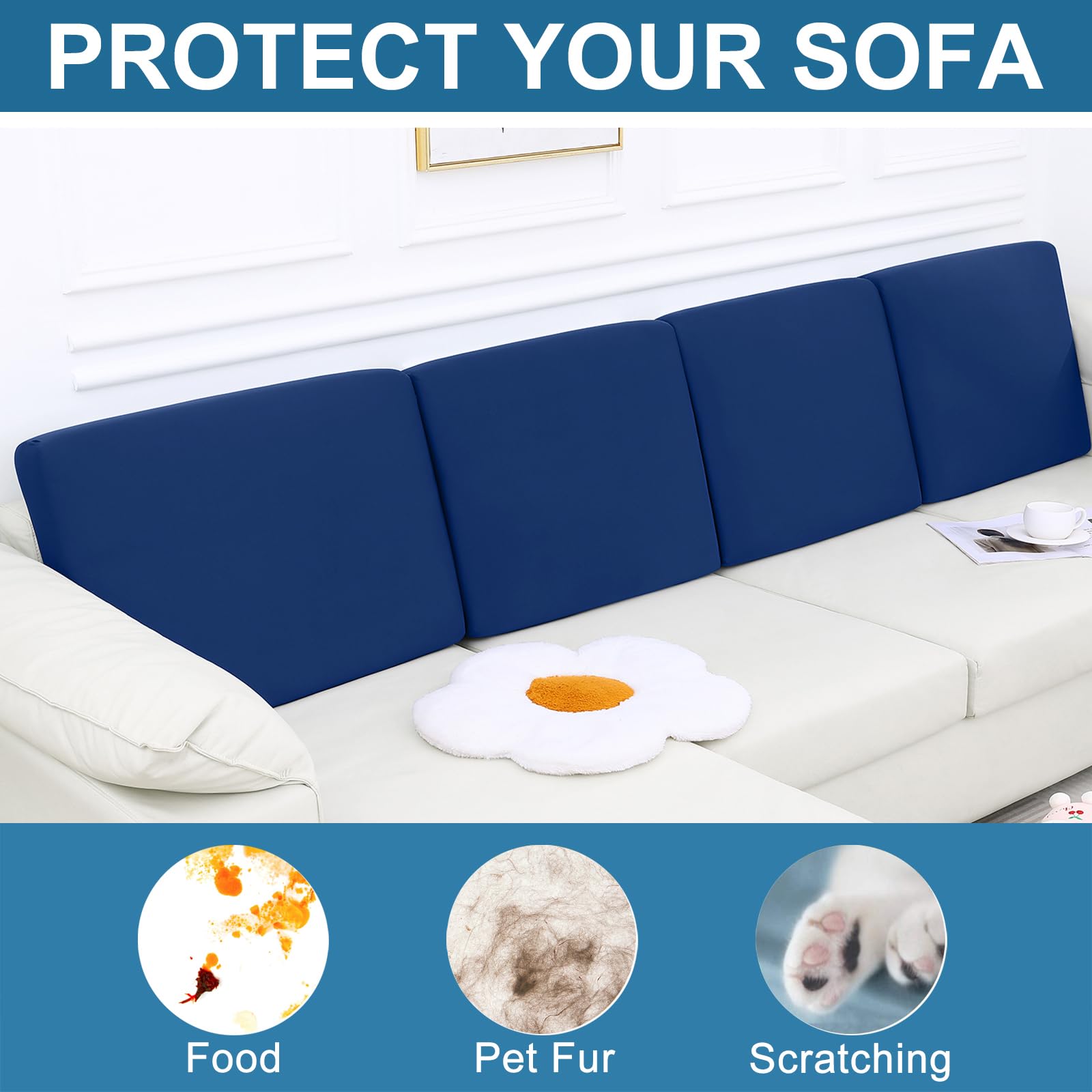 Smiry Couch Cushion Covers, Stretch Couch Covers for Sofa