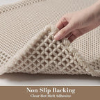 RESARE Waffle Bath Mat for Bathroom, Super Absorbent Bathroom Rugs Non Slip Machine Washable, Ultra Soft Quick Dry Boho Bath Rugs with Tassels for Floor, Upgraded Bordered Design, 24"x36" Pale Beige
