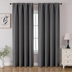CUCRAF Light Grey Blackout Curtains 84 inch Length 2 Panels Set, Rod Pocket Room Darkening Drapes for Bedroom Living Room, Insulated Thermal Light Blocking Window Curtain (W52 x L84 Inch)