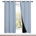 NICETOWN 100% Blackout Window Curtain Panels, Vintage Blue, 2 Pieces, 42-inch Wide Per Panel, Full Light Blocking Drapes with Black Liner for Nursery, 72-inch Drop Thermal Insulated Draperies