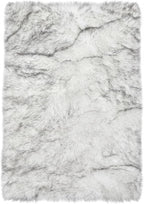 Latepis White with Grey Tips Sheepskin Rugs 4x6, Faux Fur Rug for Living Room, Fluffy Washable Rugs for Bedroom, Teen Room Decor, Rectangle