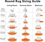 OLANLY Orange Round Rugs for Bedroom - Machine Washable, 4 ft Circle Area Rugs for Living Room, Soft and Fluffy Shaggy Carpet for Teen Girl and Boys, Nursery Rooms, Dorms, Home Decor Aesthetic