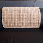 Velvet Couch Cover, Washable Sectional Sofa Cover, Anti Slip Sofa Slipcover for 3 Cushion Couch Sofa L Shaped Armrest Backrest, Furniture Protector Covers for Pets Kids(Khaki, Only 1 PCS)