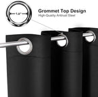 ChrisDowa Blackout Curtains 80 Inches Long 2 Panels Set for Living Room, Grommet Thermal Insulated Room Darkening Curtains for Bedroom (Black, 52 x 80 Inch)