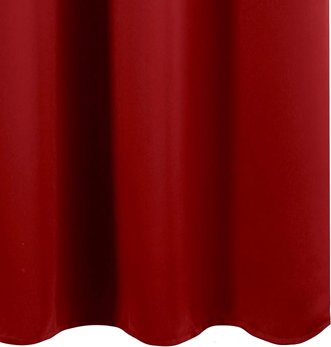 LEMOMO Red Blackout Curtains 34 x 63 Inch Length/Set of 2 Curtain Panels/Thermal Insulated Room Darkening Blackout Curtains for Bedroom
