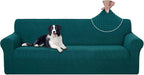 U-NICE HOME 4 Seater Stretch Couch Cover for 3 Cushion Sofa, Blue
