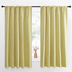 NICETOWN Blackout Curtains for Living Curtains, Paler Yellow, Set of 2, 52 by 63 Inch, Window Treatment Blackout Curtain Panels, Home Decor Thermal Insulated Solid Drapes for Bedroom