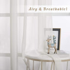 NICETOWN Beige Sheer Window Curtains Extra Long, Silver Grommet Light Filter Window Drapes Airy & Breathable Living Room Voile Panels Elegant for Flat/Apartment, W70 x L108