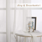 NICETOWN Beige Sheer Curtains 90 inch Length, Grommet Airy & Lightweight Chic Voile Sheer Light Filtering Window Curtains & Drapes for Bedroom/Living Room, W54 x L90, 2 Panels