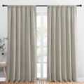 NICETOWN 2 Panels Blackout Curtains, Rod Pocket Thermal Insulated Drapess for Bedroom, Privacy Protection Easy-Care Heavy Duty Curtains for Living Room/Dining Room, W70 x L95 inches, Natural