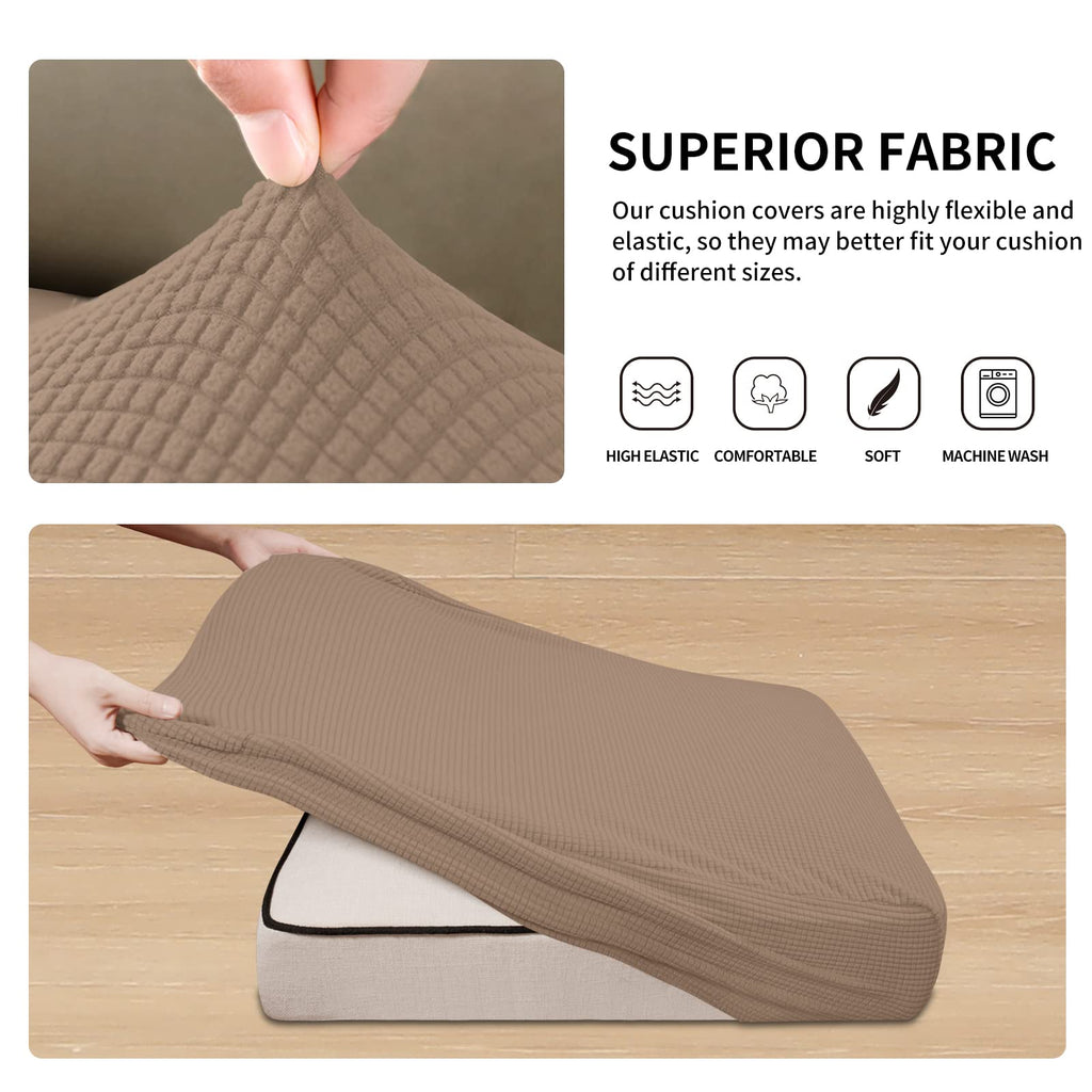Easy-Going Stretch 4 Pieces Couch Cushion Covers for Sectional Sofa L Shape