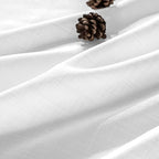 MIULEE White Linen Curtains 84 Inch Length 2 Panels for Bedroom Living Room